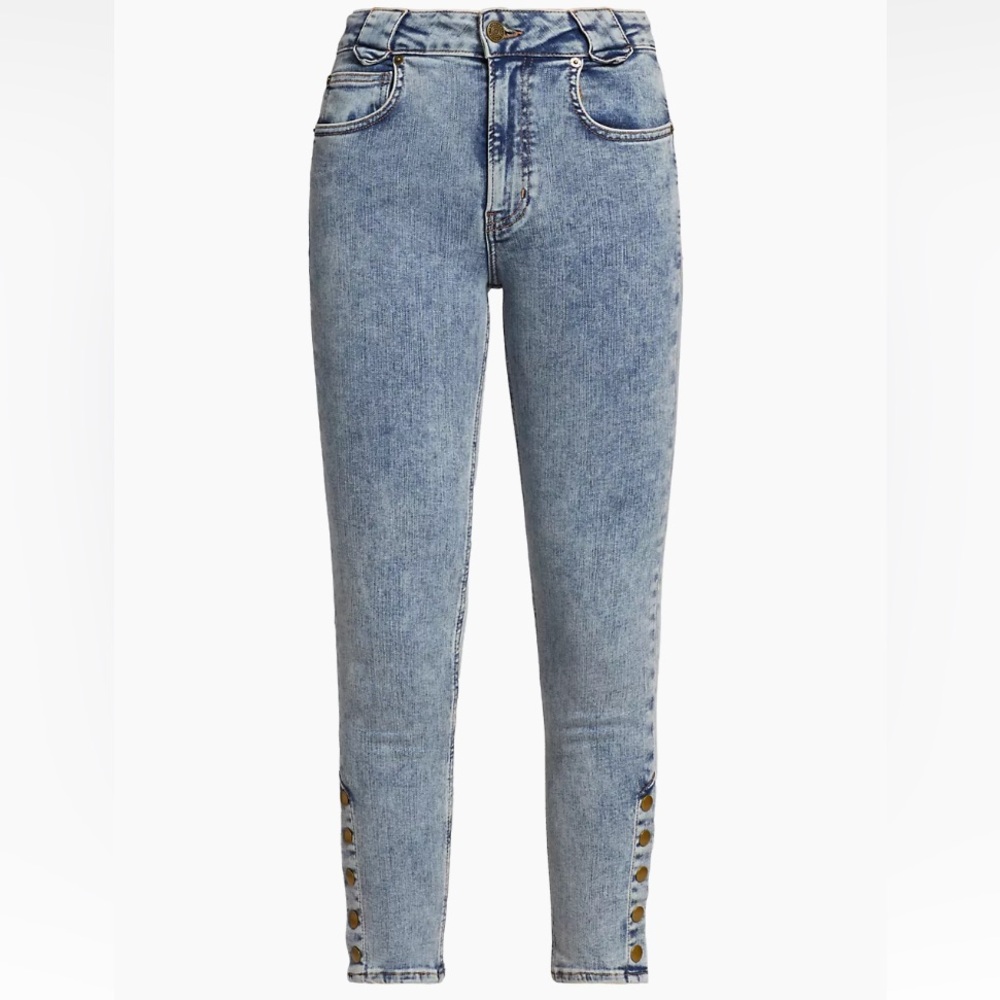 NWOT FRAME snapped denim legging high rise skinny 34 18 new